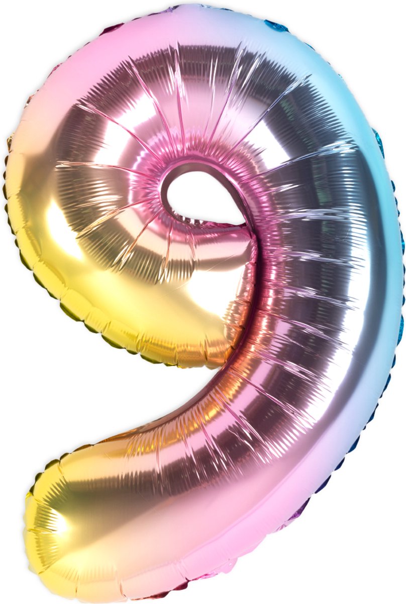 Festivz Gradient Cijfer Ballon 9 - Gradient – 81 CM - Decoratie – Feestversiering – Gradient - Verjaardag - Bruiloft - Feest