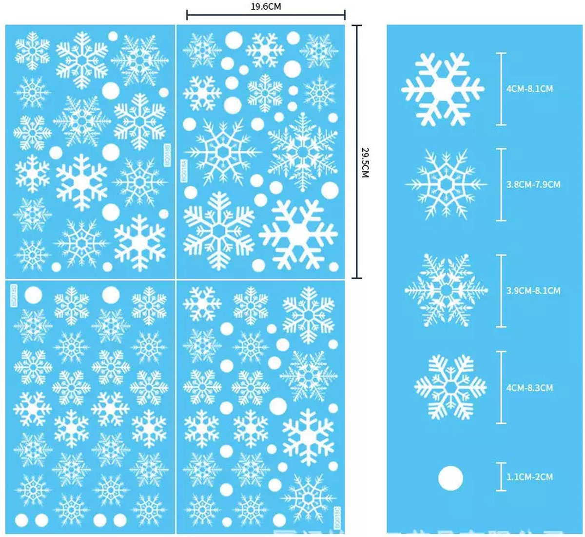 Festivz Kerst Sneeuw Raamstickers - Kerst Decoratie – Feestversiering – - Wit - Feest