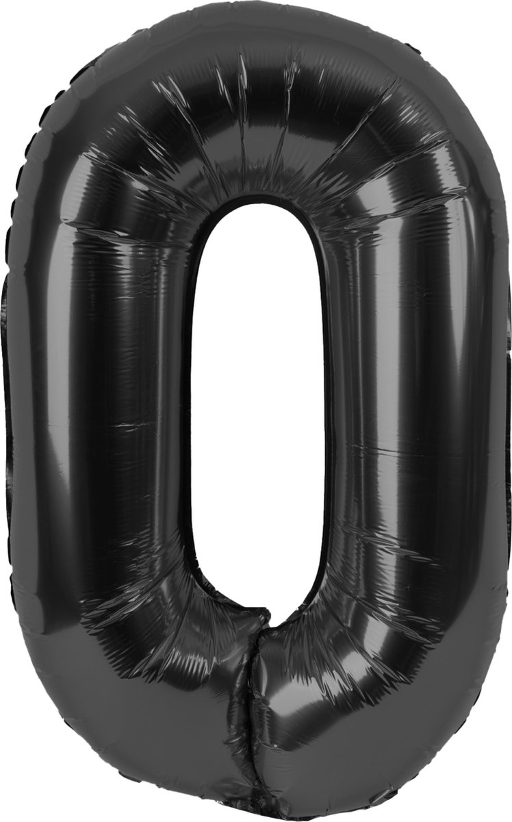 Festivz Zwarte Cijfer Ballon 0 - Zwart – 81 CM - Decoratie – Feestversiering – Black - Verjaardag - Bruiloft - Feest