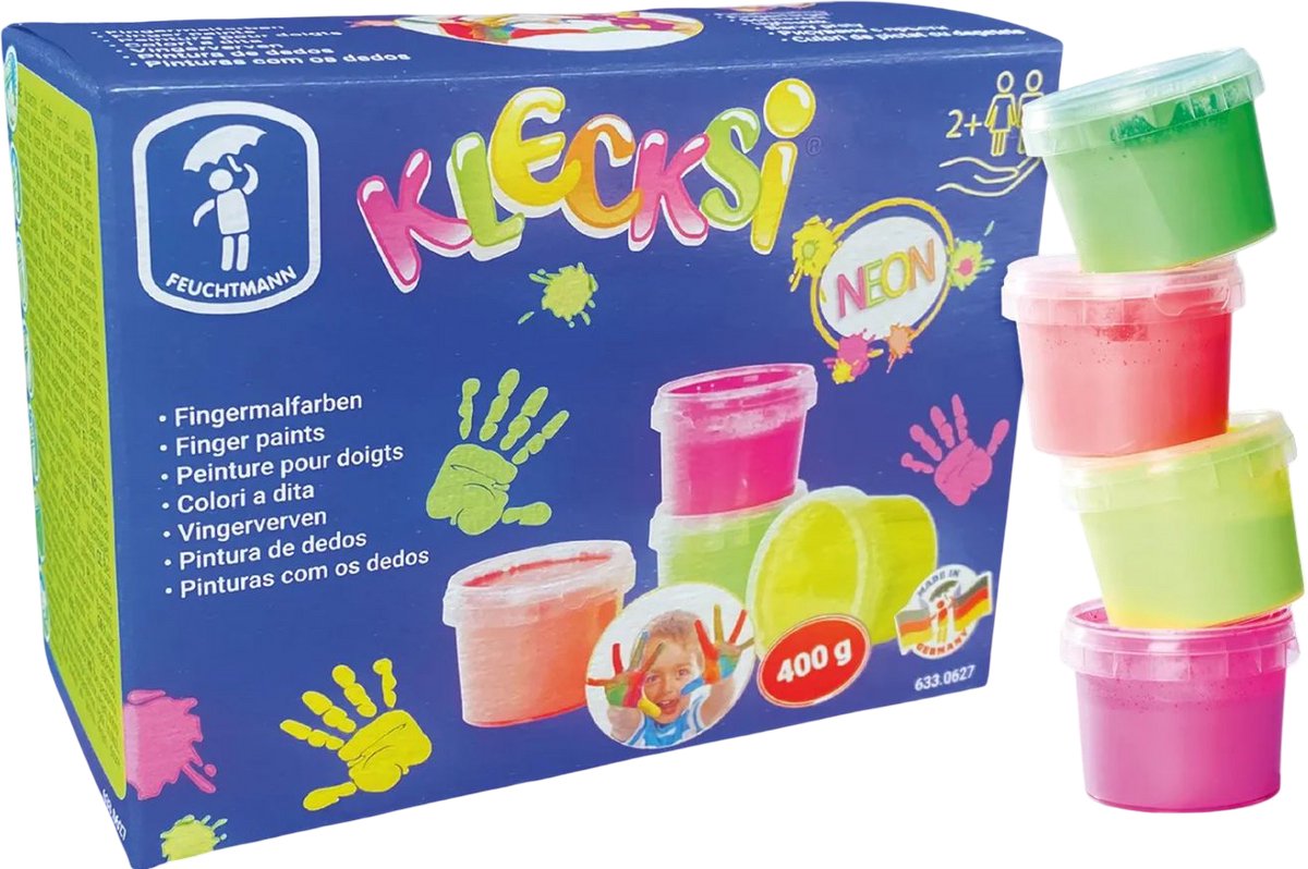 Klecksi - 633 0627 - Neon - 4x100 gram - vingerverf - Feuchtmann