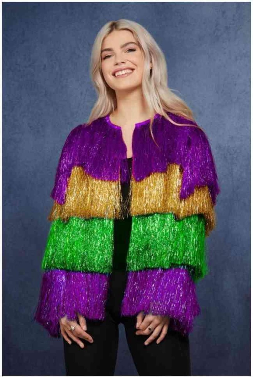 Fever Kostuum Jacket -L/XL- Tinsel Mardi Gras Multicolours