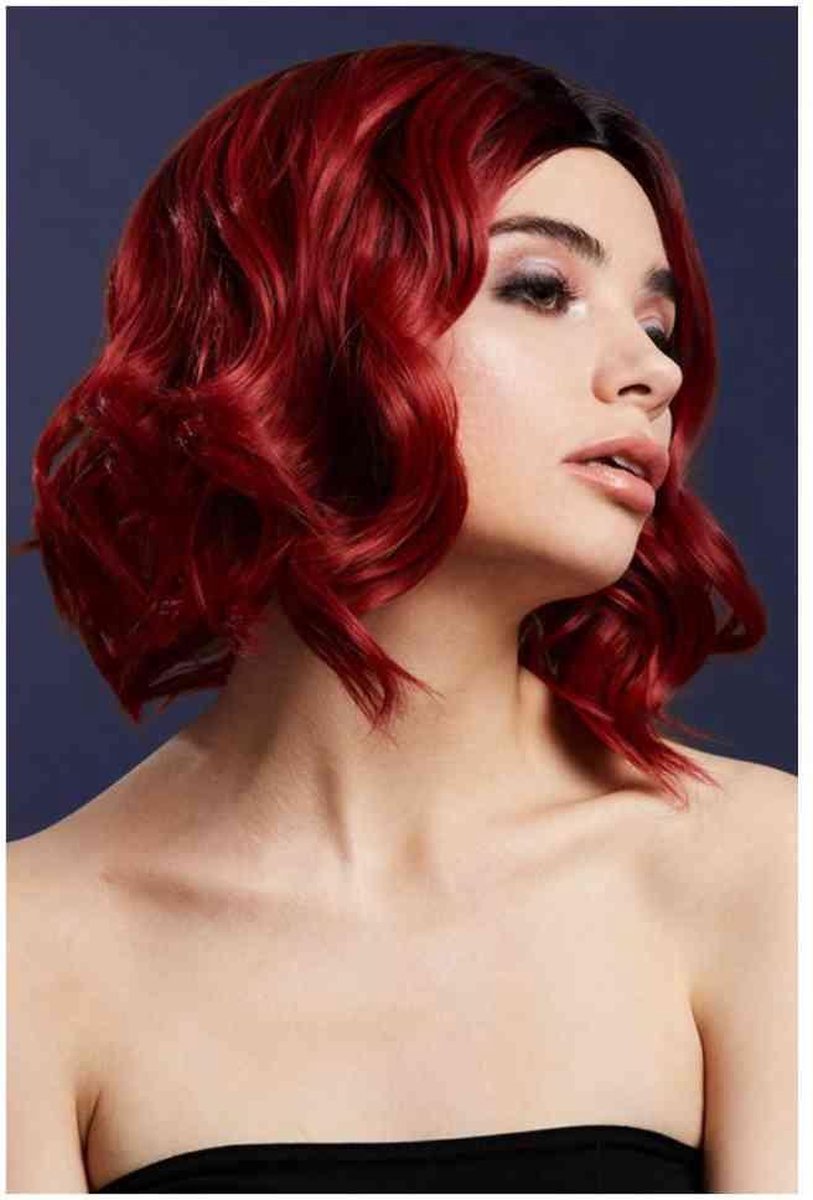   Pruik Kourtney Two Toned Blend Ruby Red Rood