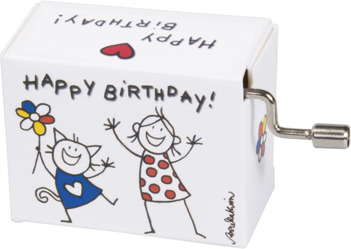   verjaardag blij kind met kat met melodie Happy Birthday