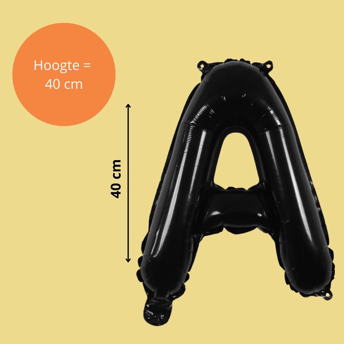 Fienosa Letter Ballonnen - Letter A - Zwart - Kleur Zwart - 40 cm - Helium Ballon - Verjaardag Ballon - Verjaardag versiering