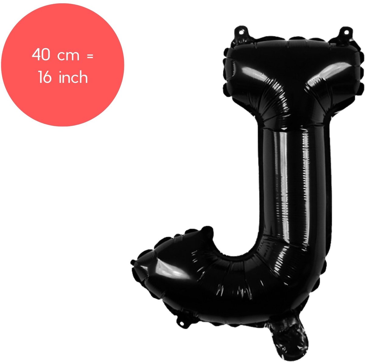 Fienosa Letter Ballonnen - Letter J - Zwart - Kleur Zwart - 40 cm - Helium Ballon - Verjaardag Ballon - Verjaardag versiering