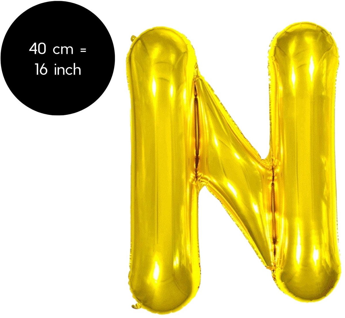 Fienosa Letter Ballonnen - Letter N - Goud - Kleur Goud - 40 cm - Helium Ballon - Verjaardag Ballon - Verjaardag versiering