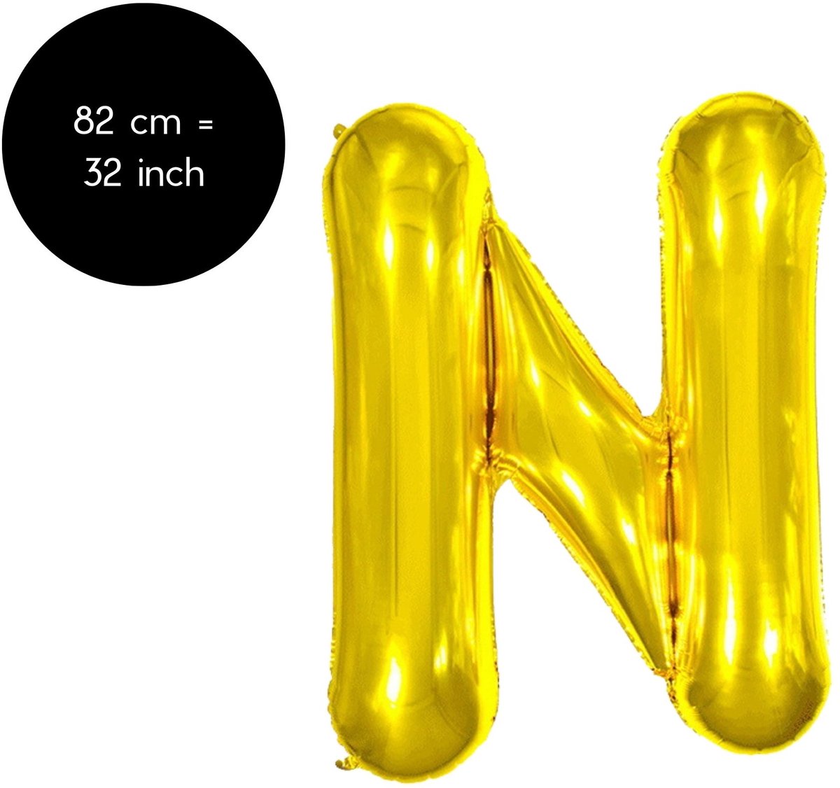 Fienosa Letter Ballonnen - Letter N - Goud - Kleur Goud - 82 cm - Helium Ballon - Verjaardag Ballon - Verjaardag versiering