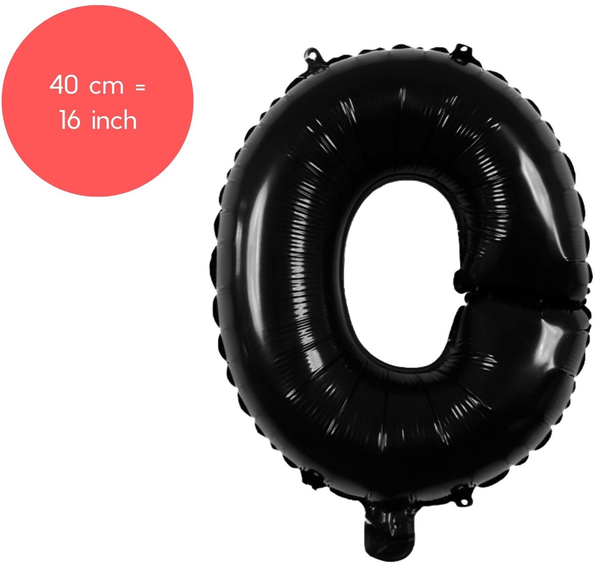 Fienosa Letter Ballonnen - Letter O - Zwart - Kleur Zwart - 40 cm - Helium Ballon - Verjaardag Ballon - Verjaardag versiering