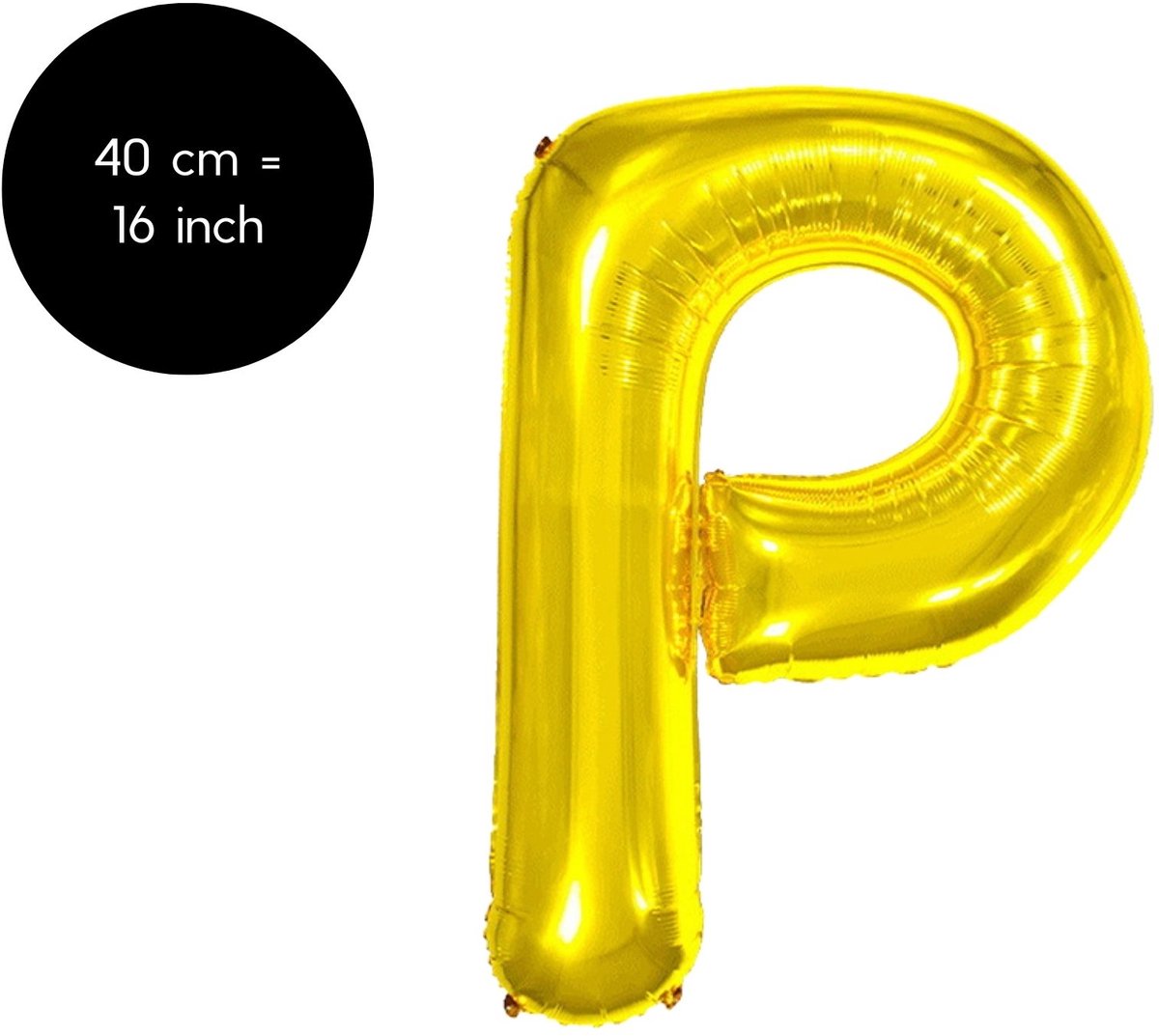 Fienosa Letter Ballonnen - Letter P - Zwart - Kleur Zwart - 40 cm - Helium Ballon - Verjaardag Ballon - Verjaardag versiering