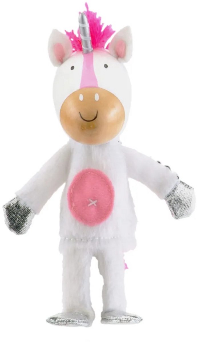 Fiesta Crafts eenhoorn vingerpop karton speelgoed kleurrijk.