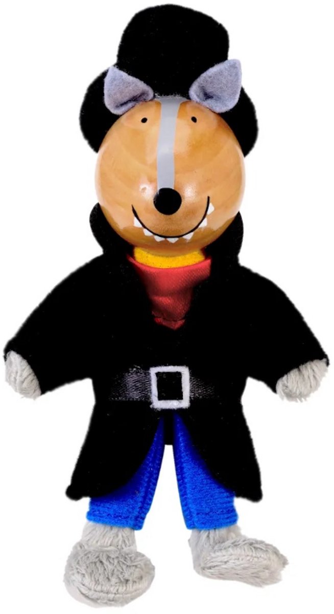 Fiesta Crafts vingerpop grote boze wolf handpop multicolor speelgoed.