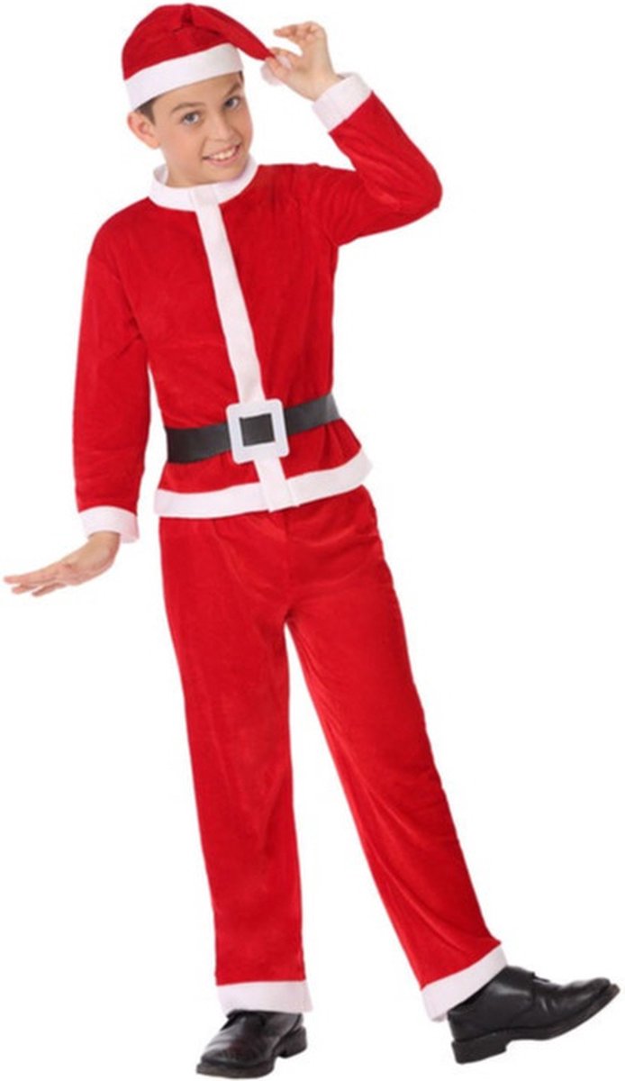 Atosa Kerstmannenpak - kinderen - polyester - kerstman verkleedkleding 128