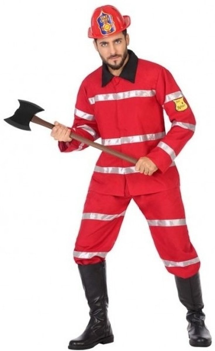 Brandweer verkleedpak/carnavalskostuum voor heren - carnavalskleding - voordelig geprijsd M/L