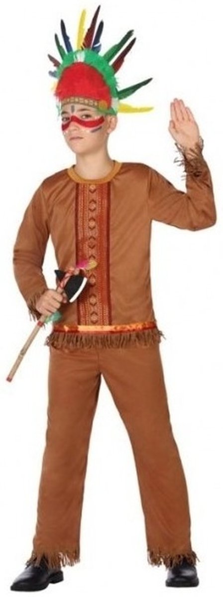 Indiaan/indianen pak verkleedset / kostuum voor jongens - carnavalskleding - voordelig geprijsd 116 (5-6 jaar)