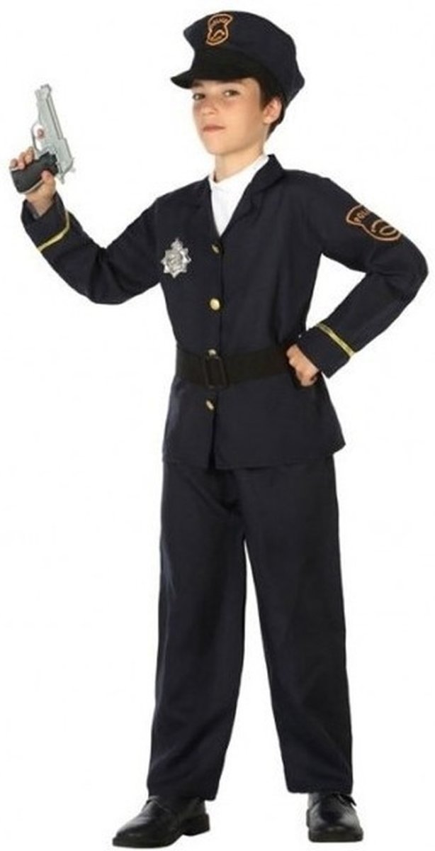 Politie agent verkleedset / carnaval kostuum voor jongens - carnavalskleding - voordelig geprijsd 116 (5-6 jaar)
