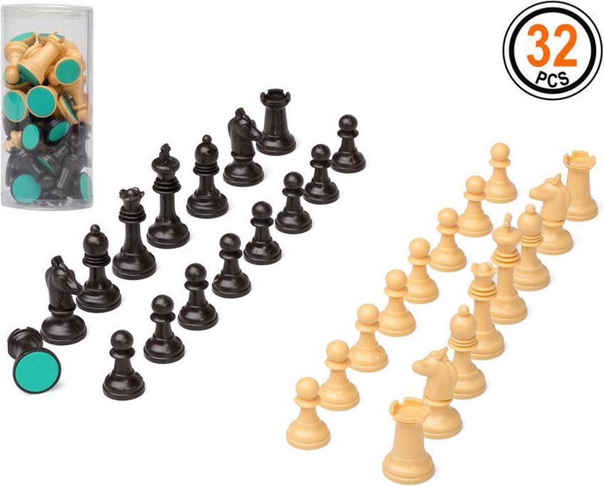 Setje van 32 stuks schaakstukken - Familie spellen/spelletjes schaken