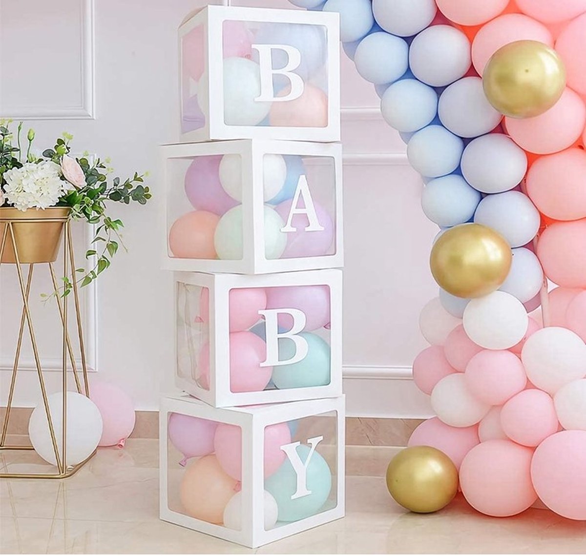 4 Ballondozen – baby – geboortefeest – gender reveal – huwelijk – love – transparant leeg geleverd.