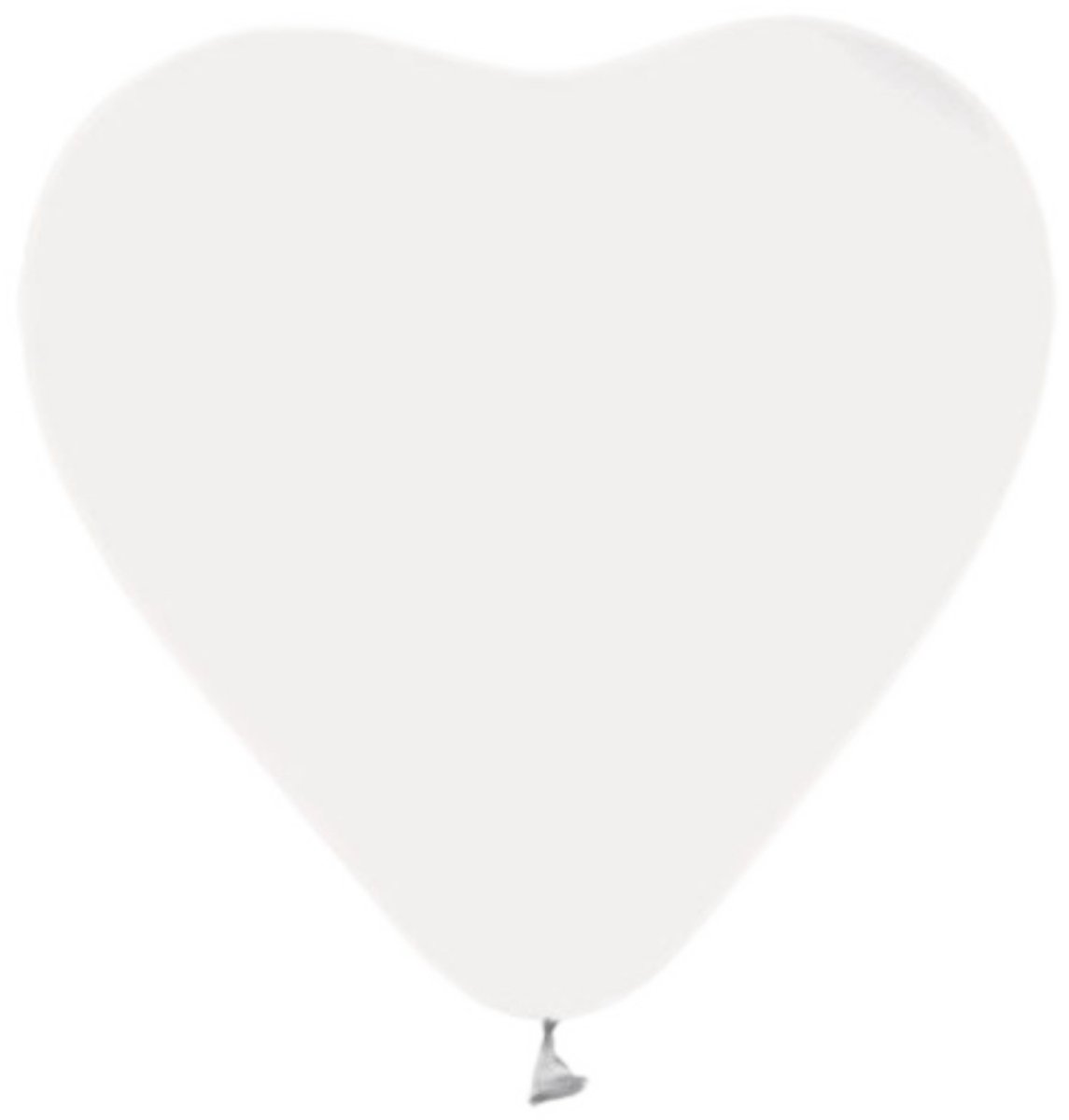 Ballonnen - Hart - Wit - 30cm - 6st.