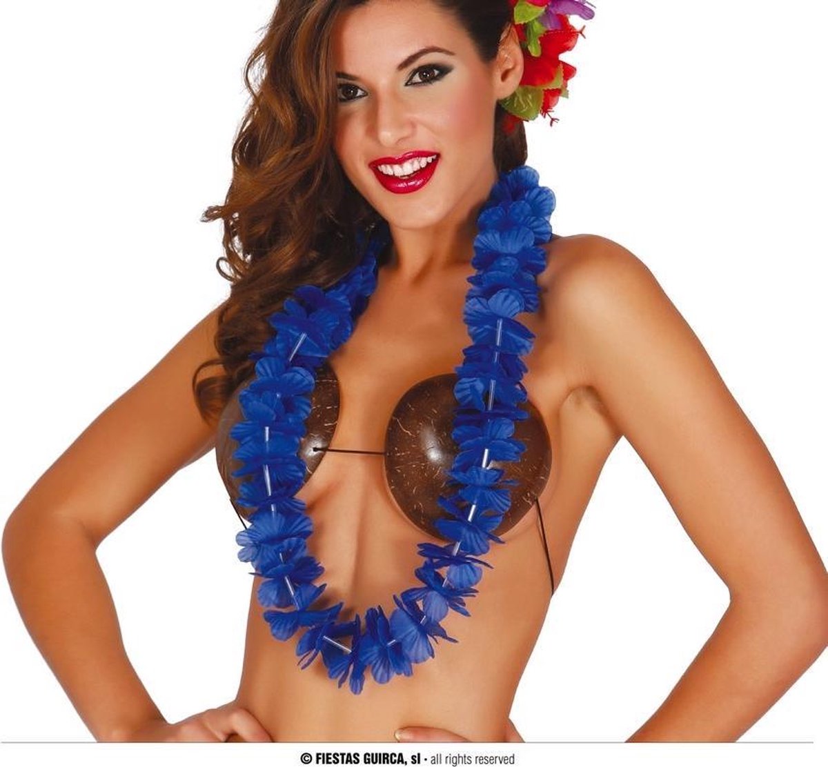 Fiestas Guirca Ketting Hawaii Polyester Blauw
