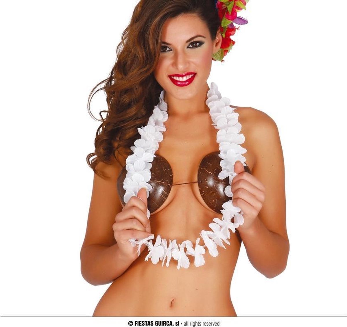 Fiestas Guirca Ketting Hawaii Polyester Wit