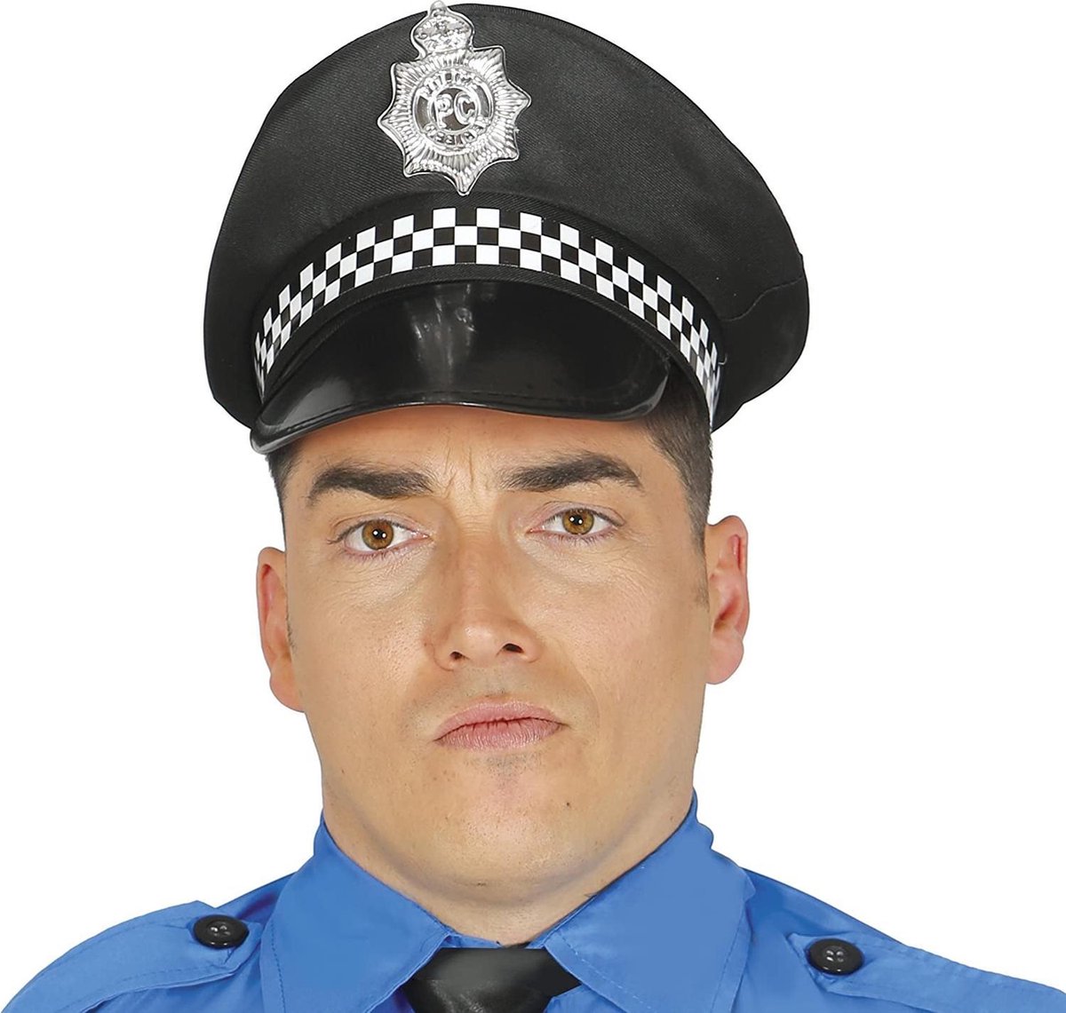 Fiestas Guirca Politiepet Heren Polyester Zwart/zilver One Size