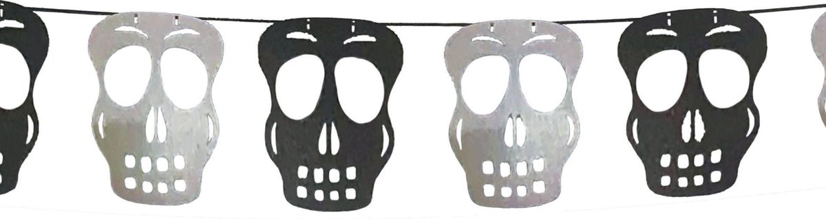 Fiestas Guirca Slingers Skelet 275 Cm Papier Zwart/wit