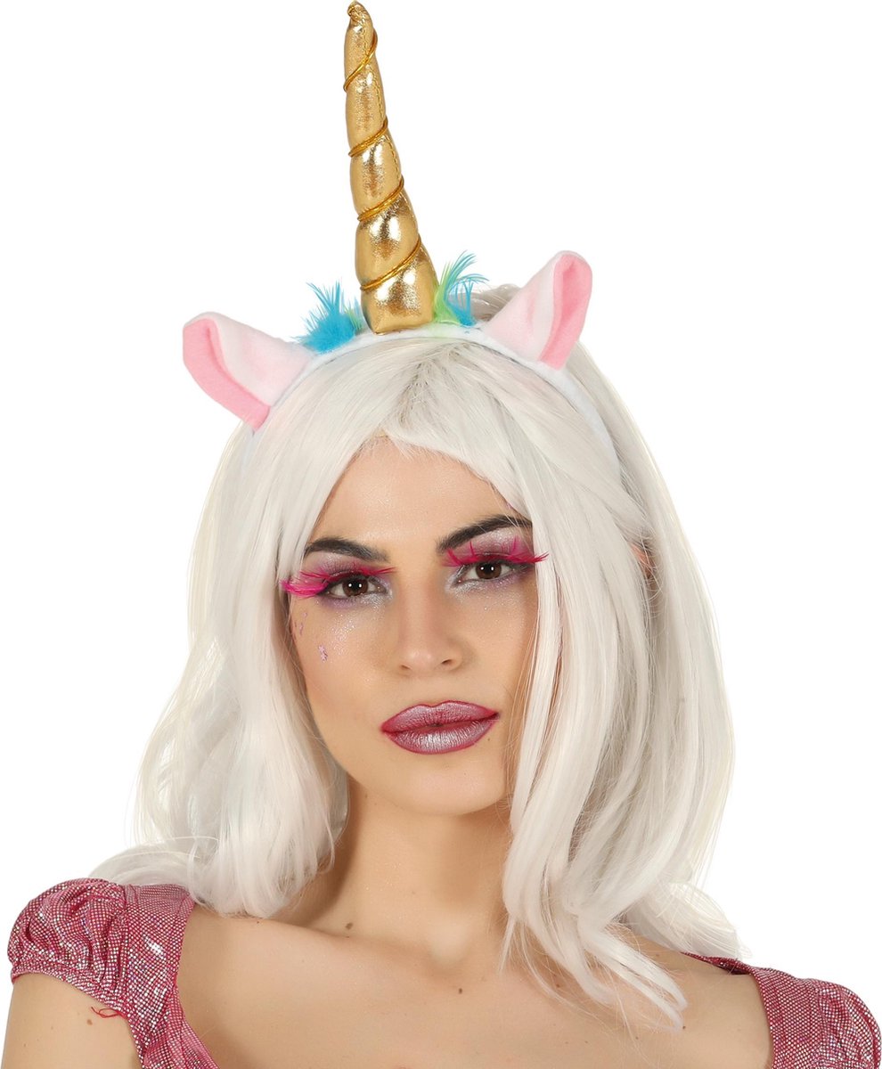 Fiestas Guirca Tiara Unicorn Dames Polyester Goud/wit One-size