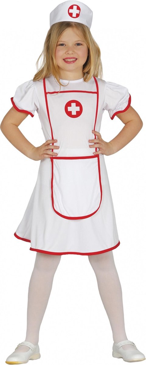 Fiestas Guirca Verkleedjurk Verpleegster Wit/rood Maat 140/148