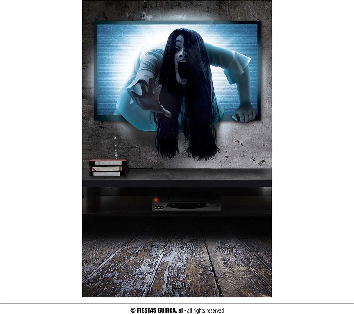 Halloween Zelfklevende Muur Poster Zombie  70 x 80 cm