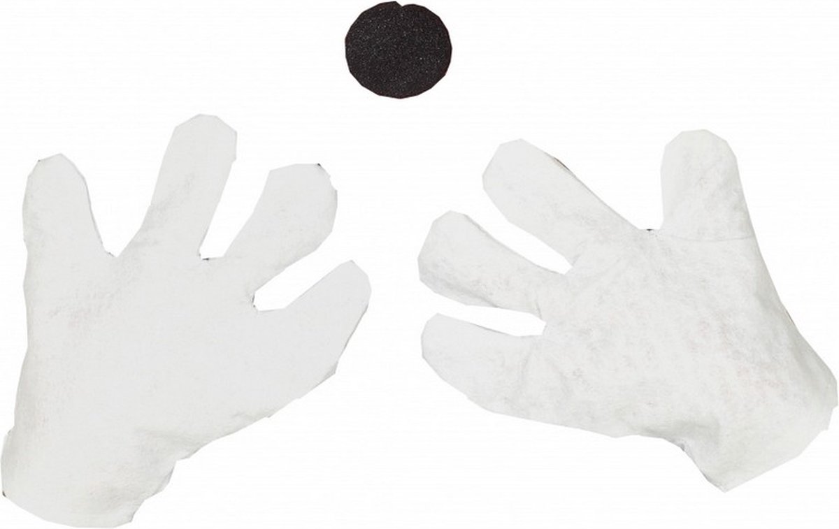 accessoireset muis polyester wit/zwart 2-delig