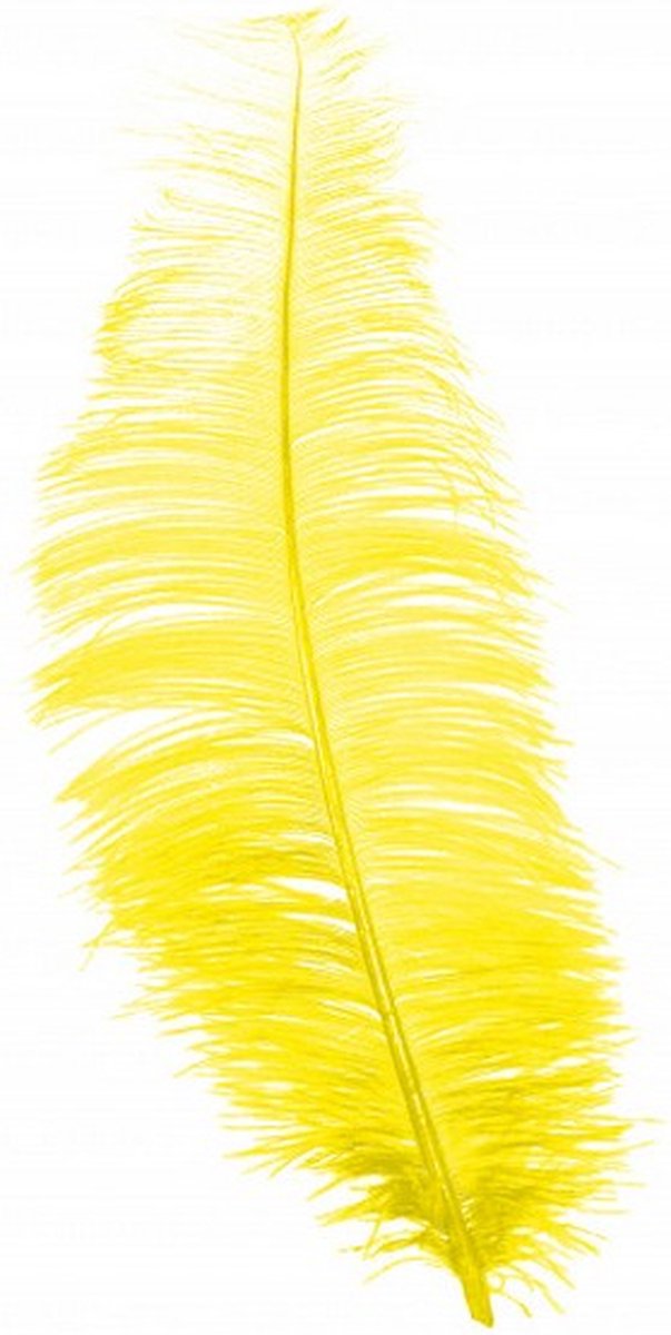 hoofdband struisvogel veren 30 cm geel