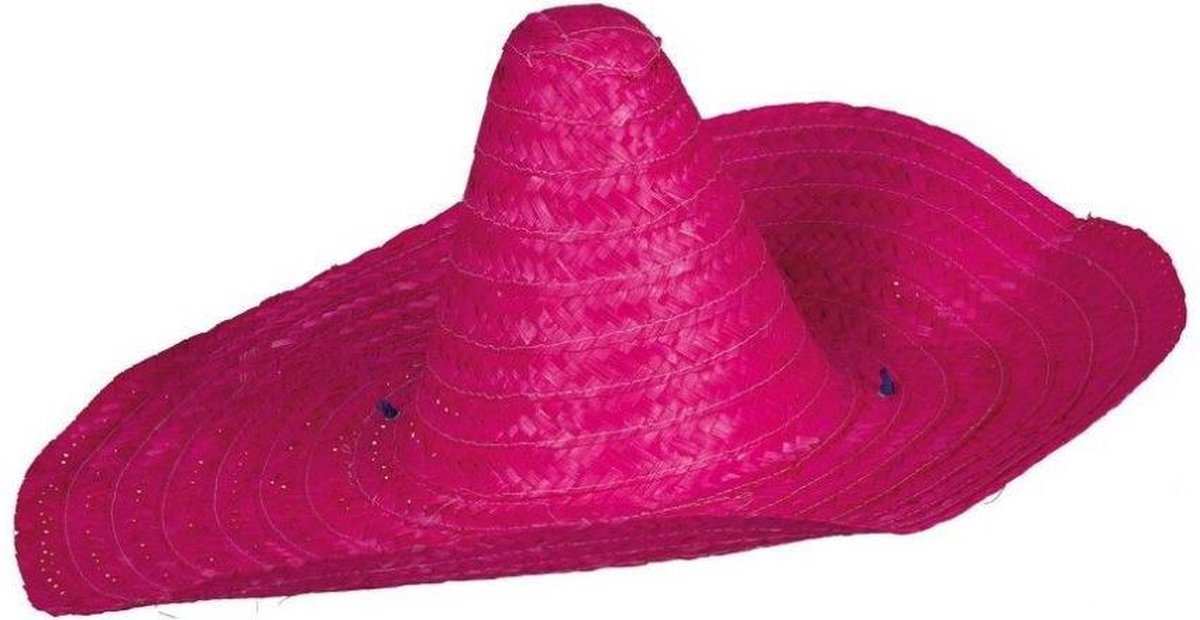 sombrero hoed 50 cm stro roze