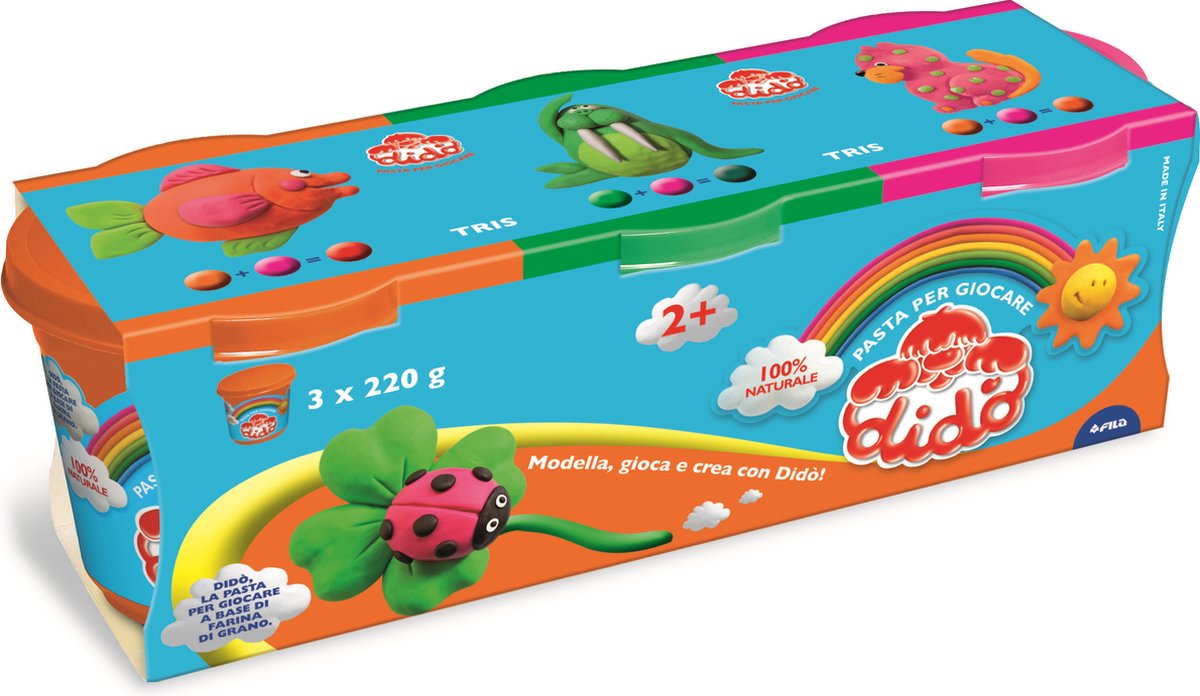 FILA Didò Tris Klei 660 g Groen, Magenta, Oranje 3 stuk(s)