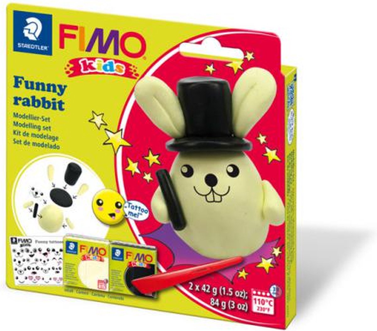 FIMO kids boetseerklei funny kits set funny rabit