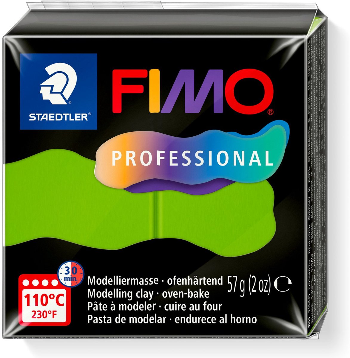 FIMO professional - ovenhardende boetseerklei - blok 57 gr - lichtgroen