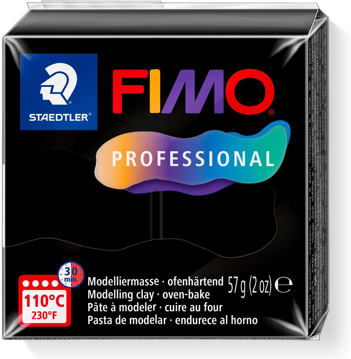 FIMO professional - ovenhardende boetseerklei - blok 57 gr - zwart