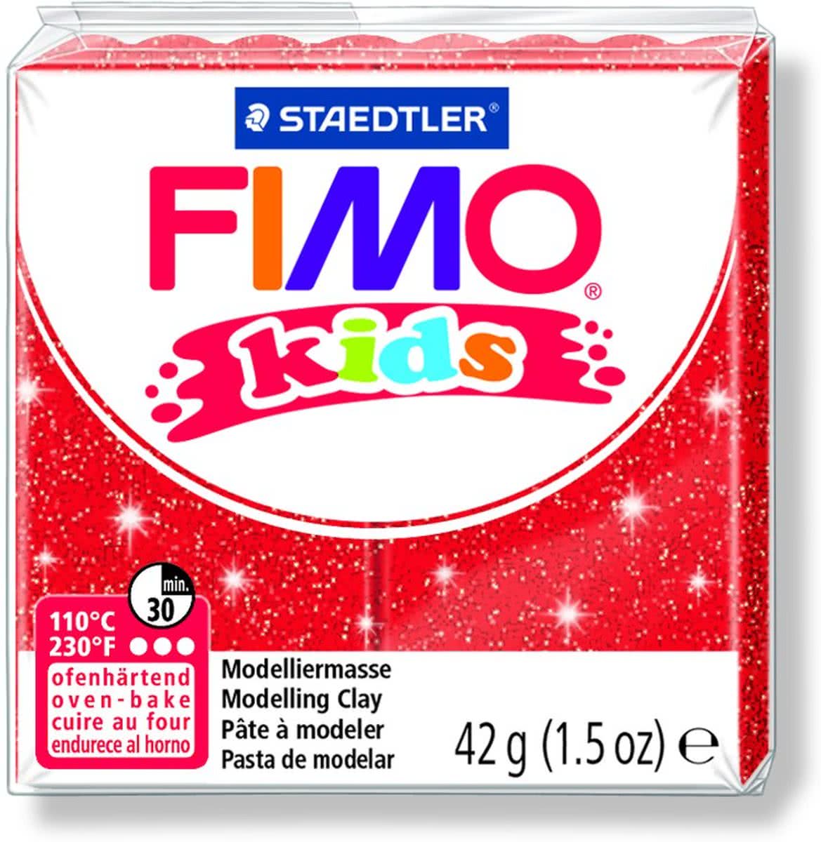   Kids Boetseerklei Glitter - Rood