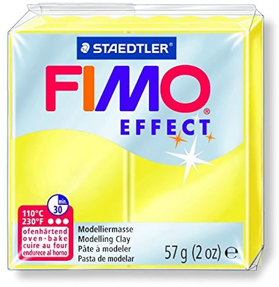 Fimo effect boetseerklei 57 g transparant geel