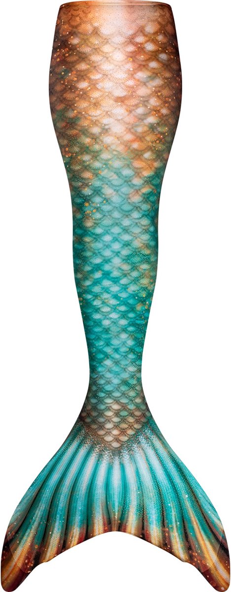 Fin Fun zeemeerminstaart Bronzed Emerald set kinderen maat 6 (110-122) met Fin Fun Monovin junior met voetvakje