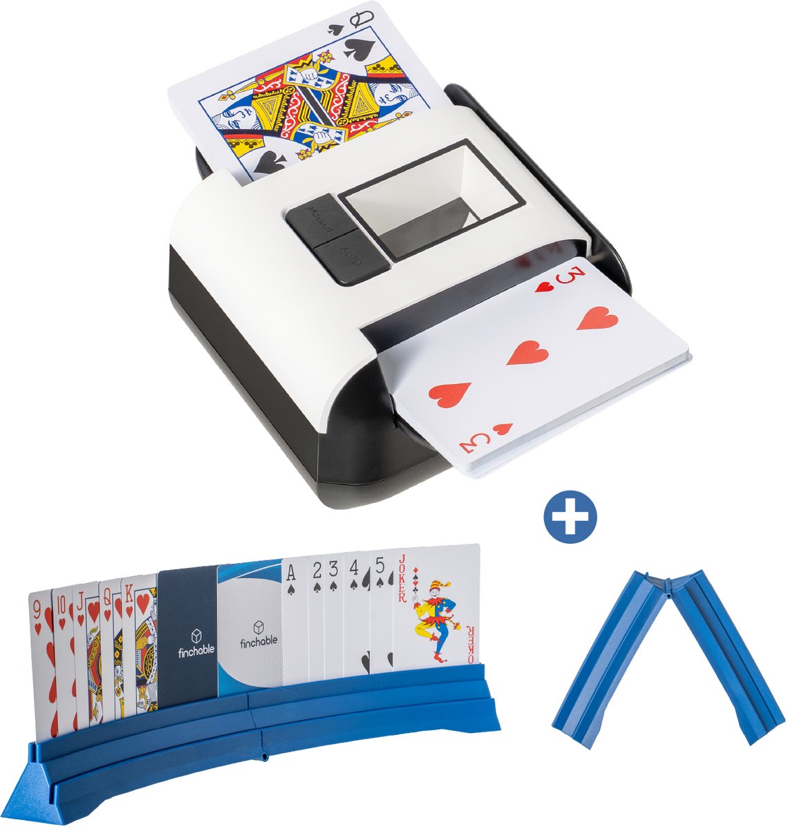  ®   met Kaarthouder – 4 Inklapbare Kaartenhouders - Kaartspel - Schudmachine