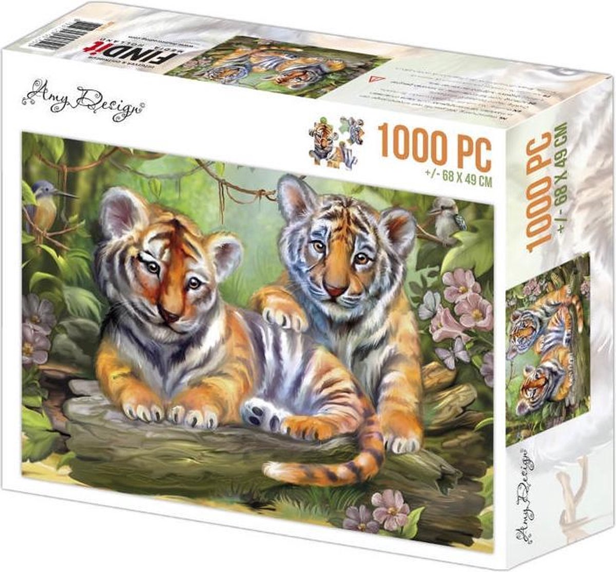 FindIT - Jigsaw puzzel 1000 pc - Amy Design - Tigers