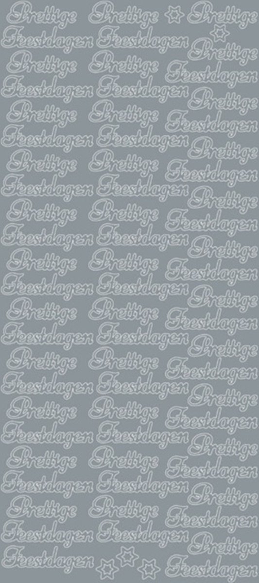 prettige feestdagen zilver klein -stickervel