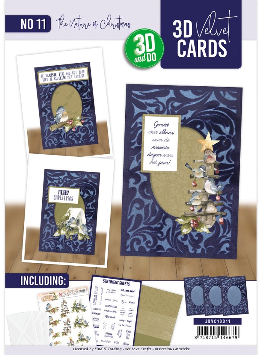 3D Velvet Cards A6 - The Nature of Christmas