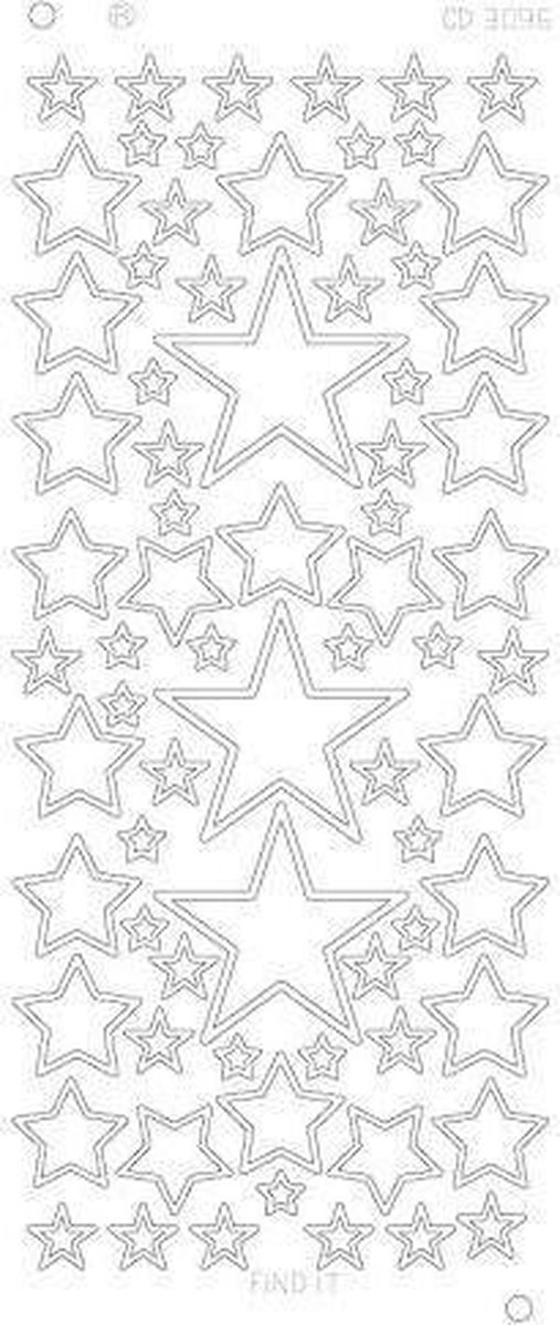 Stars various sizes Platinum - Goud