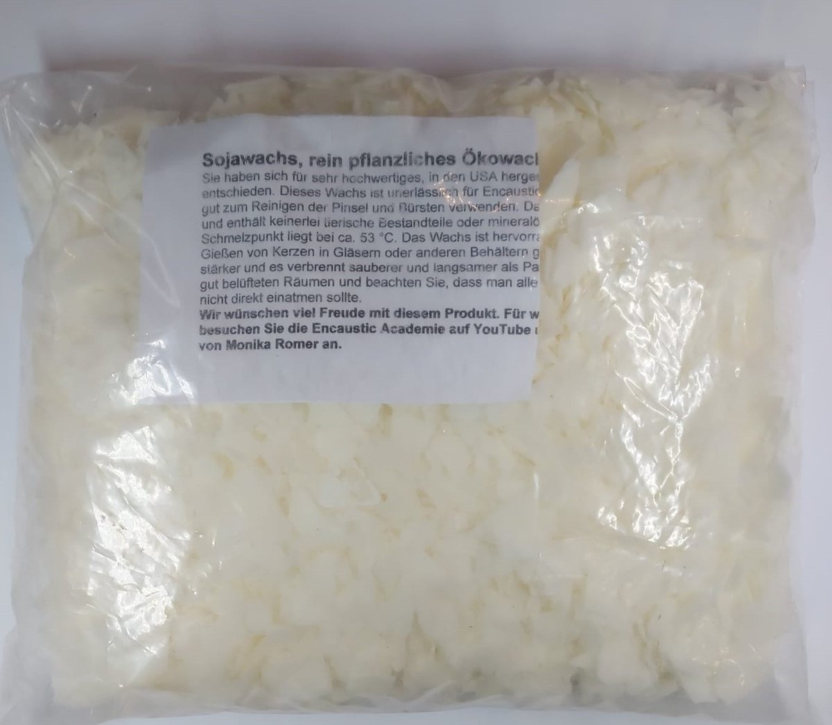 Sojawas 1000 g in vlokken, puur plantaardige ecologische was