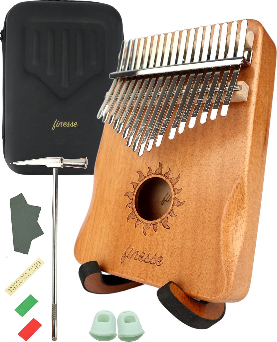 Finesse Kalimba - met Standaard, Hoes & Accessoires – Duimpiano - Kalimba Muziekinstrument