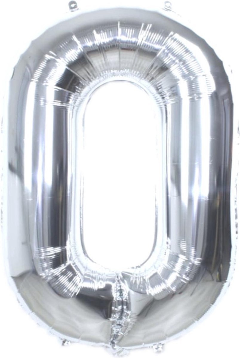 Finnacle - Cijferballon - Folieballon - 70cm - Zilver - Cijfer 0