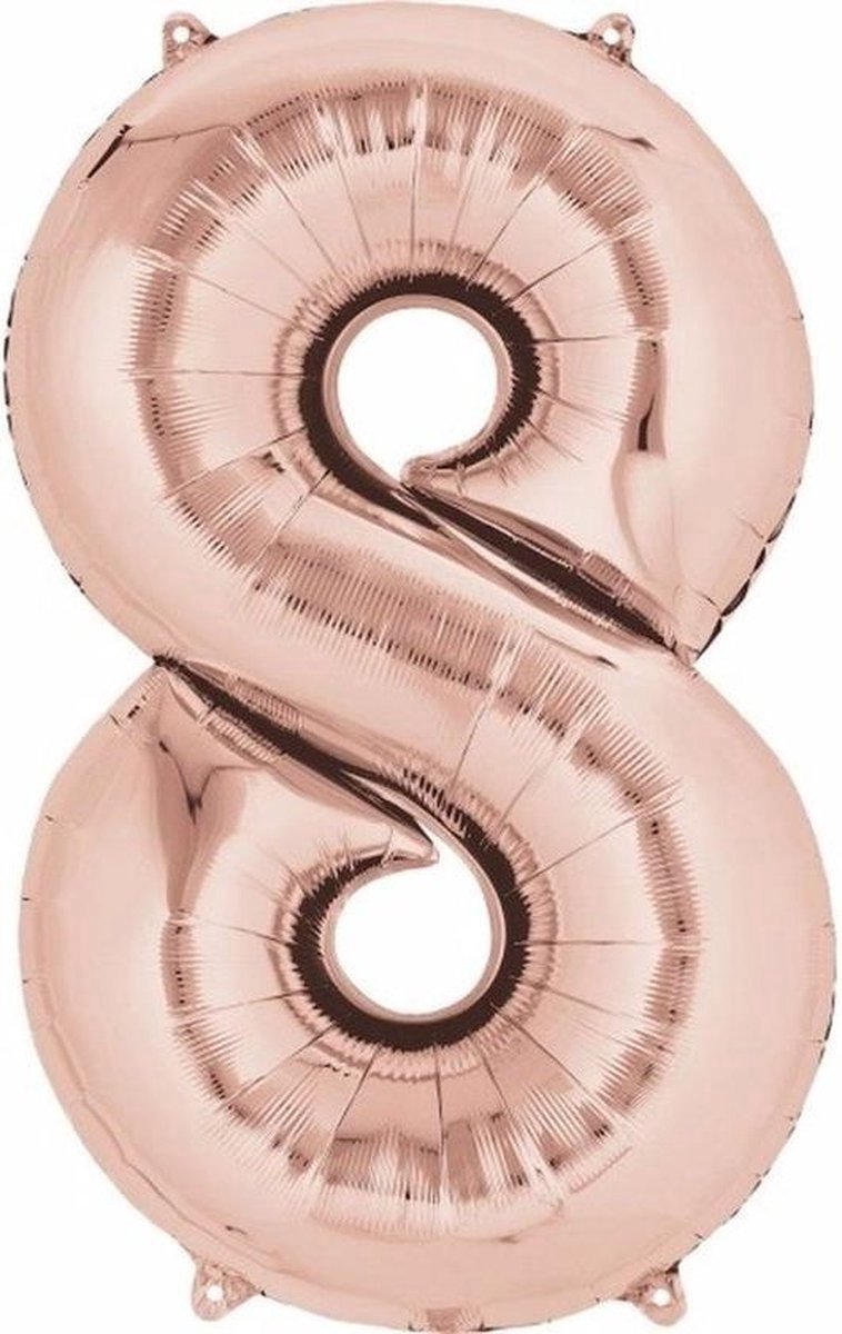Finnacle - Vier de 8e verjaardag in stijl met onze Folieballon - 41CM - Rose Goud - Feestdecoratie - Verjaardag - Party!