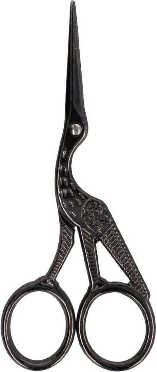 Finnacle -Ooievaar Schaar - Borduurschaar - Ooievaarsschaartje - Lengte 11,5 cm - Zwart Nikkel