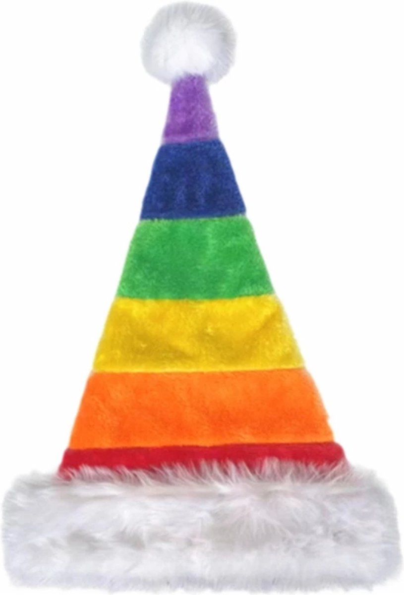 kerstmuts Regenboog one size